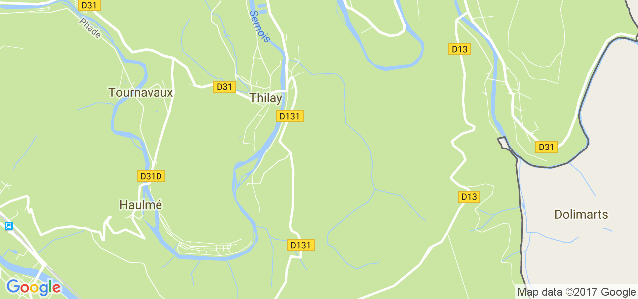 map de la ville de Thilay