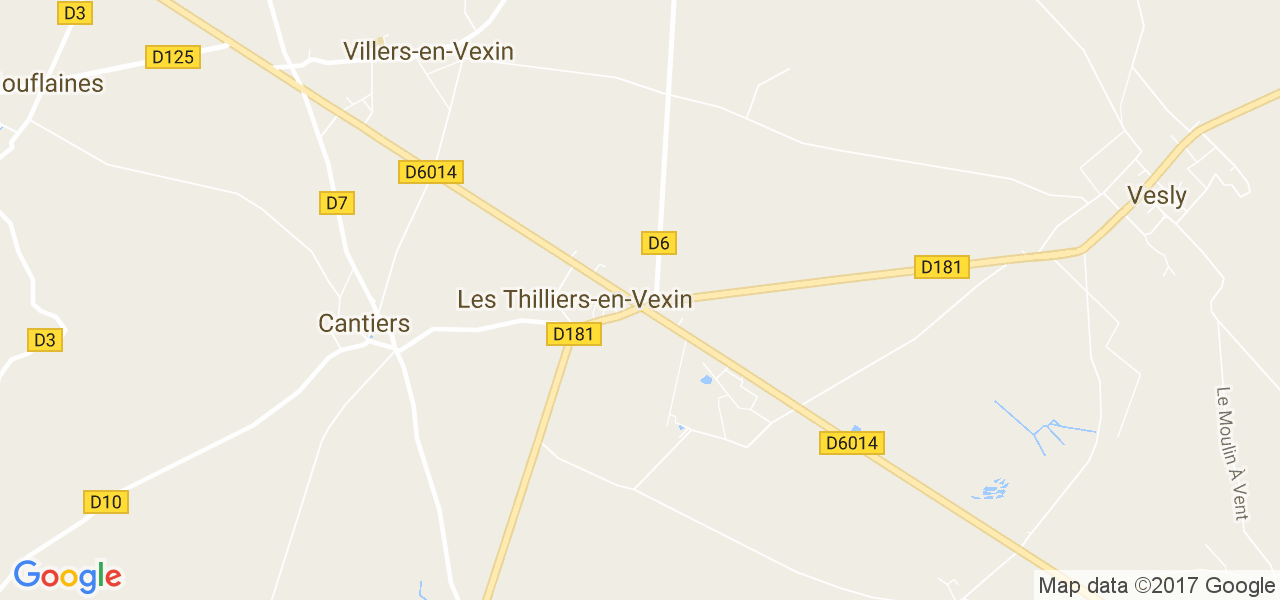 map de la ville de Thilliers-en-Vexin