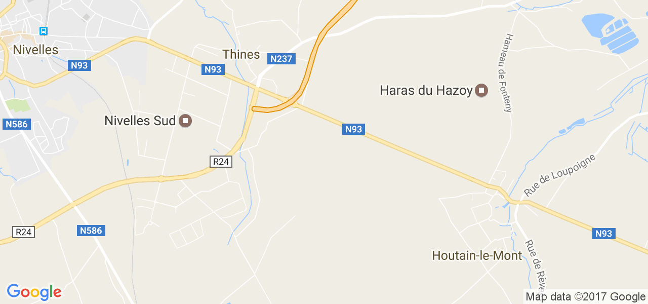 map de la ville de Thines