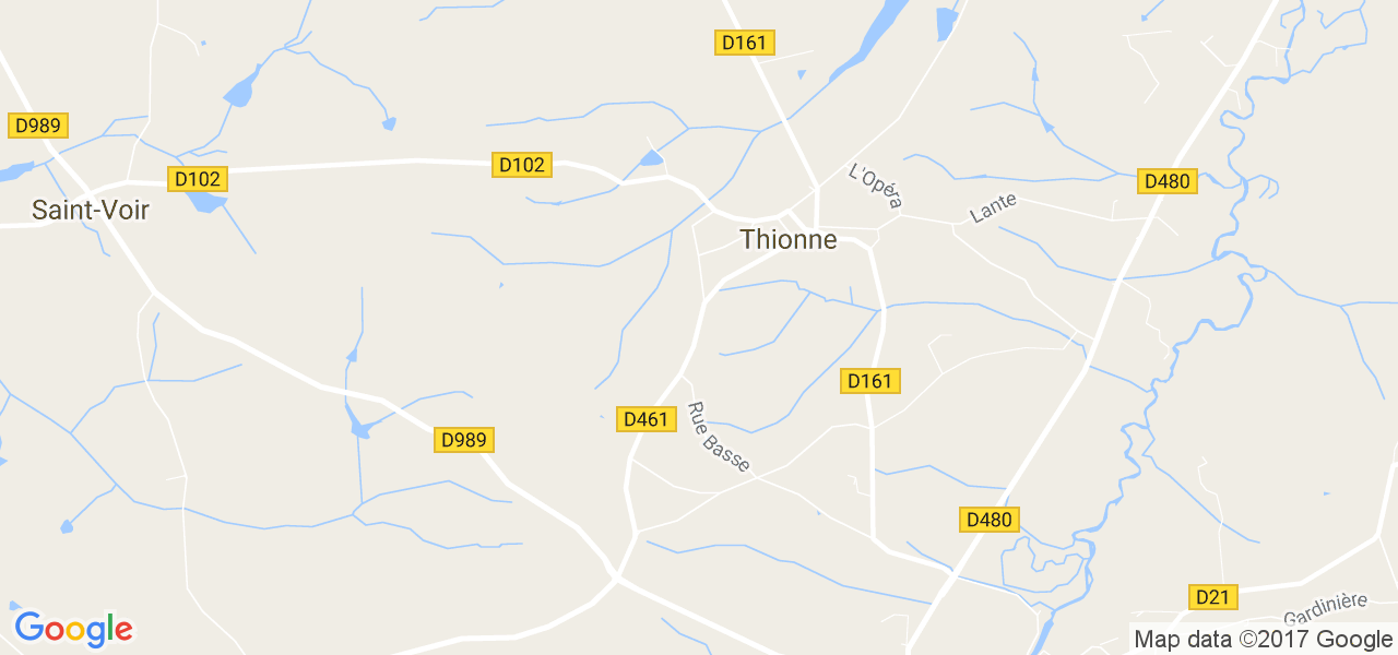 map de la ville de Thionne