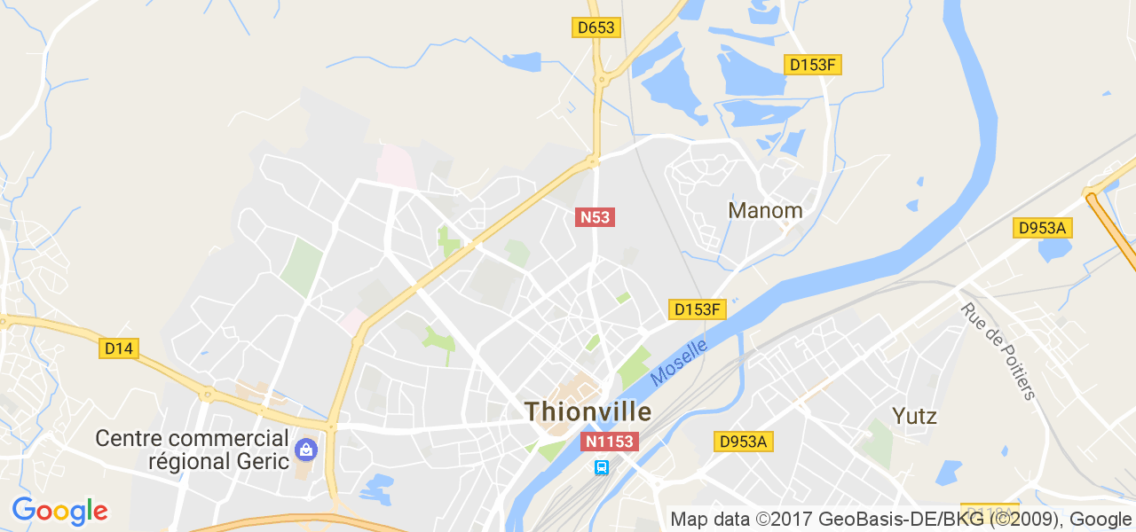 map de la ville de Thionville