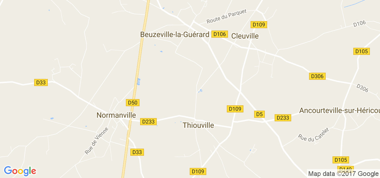 map de la ville de Thiouville