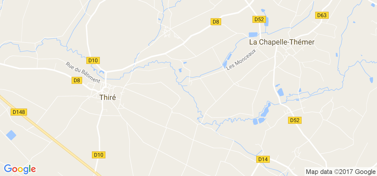 map de la ville de Thiré