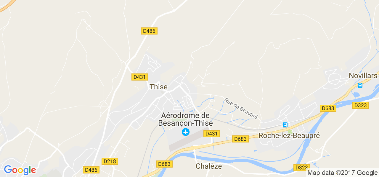 map de la ville de Thise