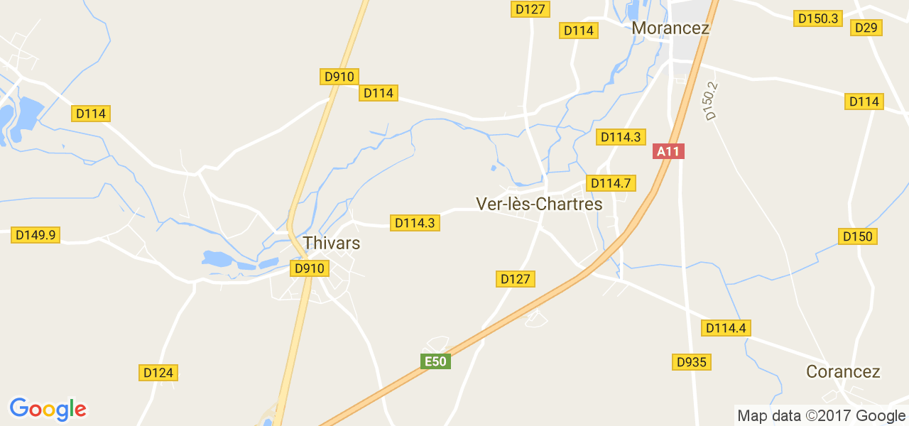 map de la ville de Thivars