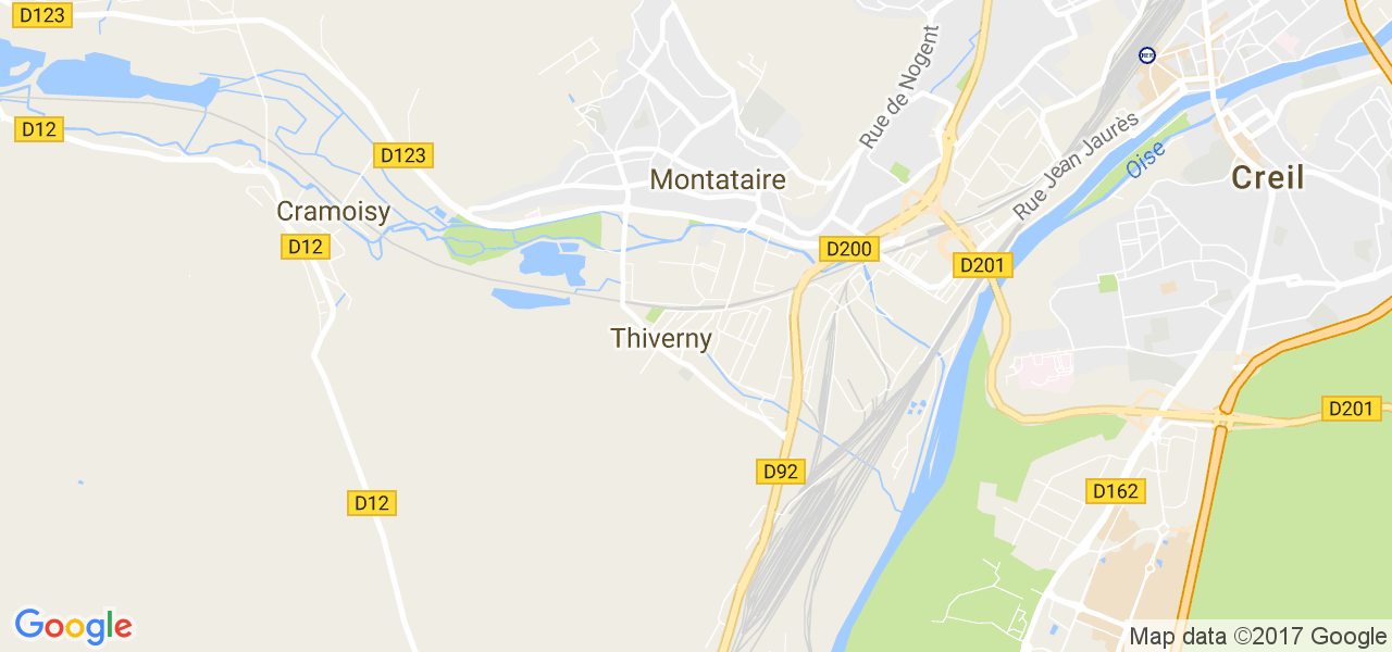 map de la ville de Thiverny