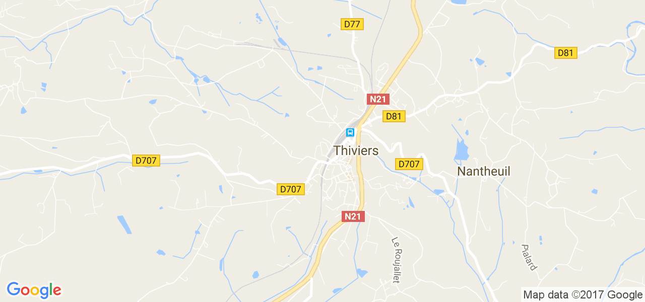 map de la ville de Thiviers