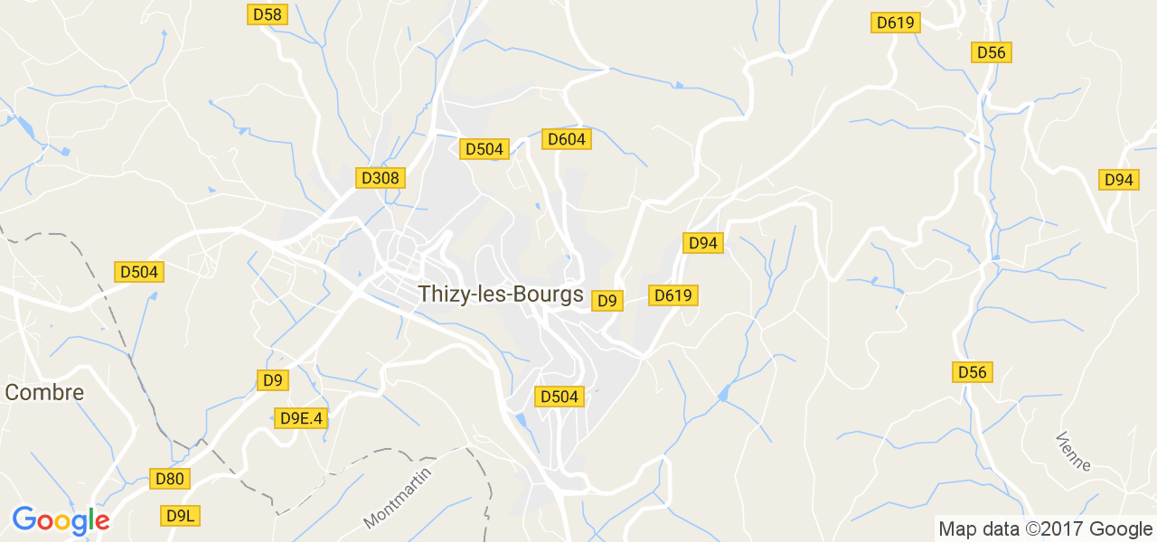 map de la ville de Thizy