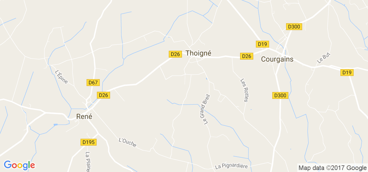 map de la ville de Thoigné