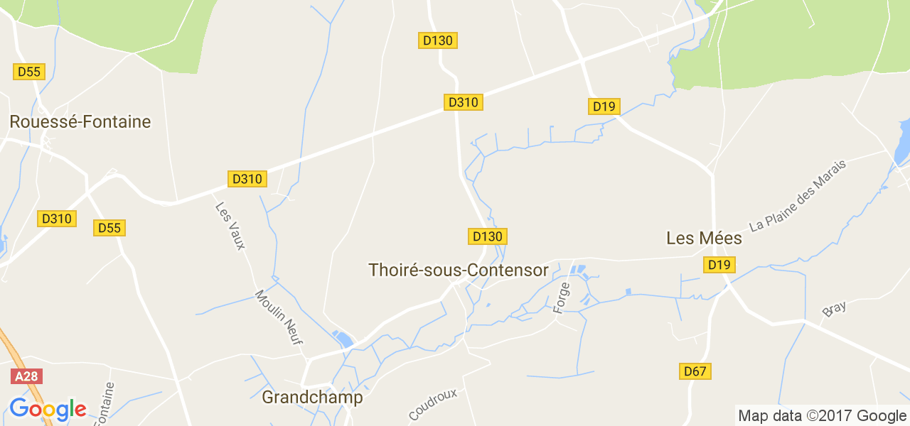 map de la ville de Thoiré-sous-Contensor