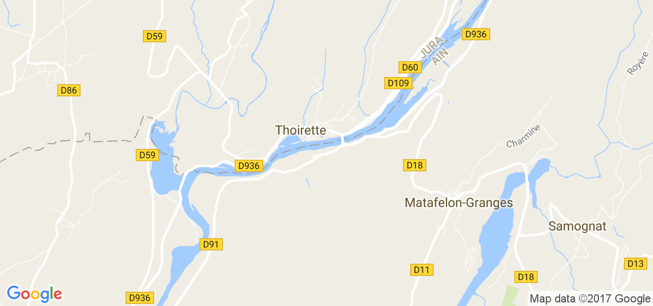 map de la ville de Thoirette