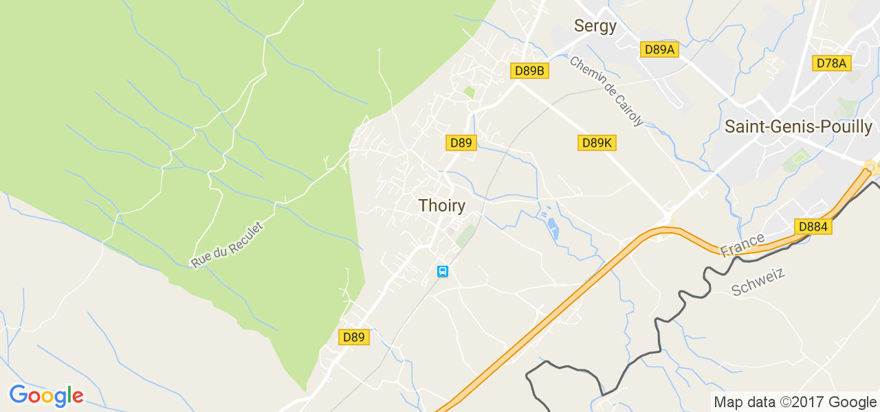 map de la ville de Thoiry