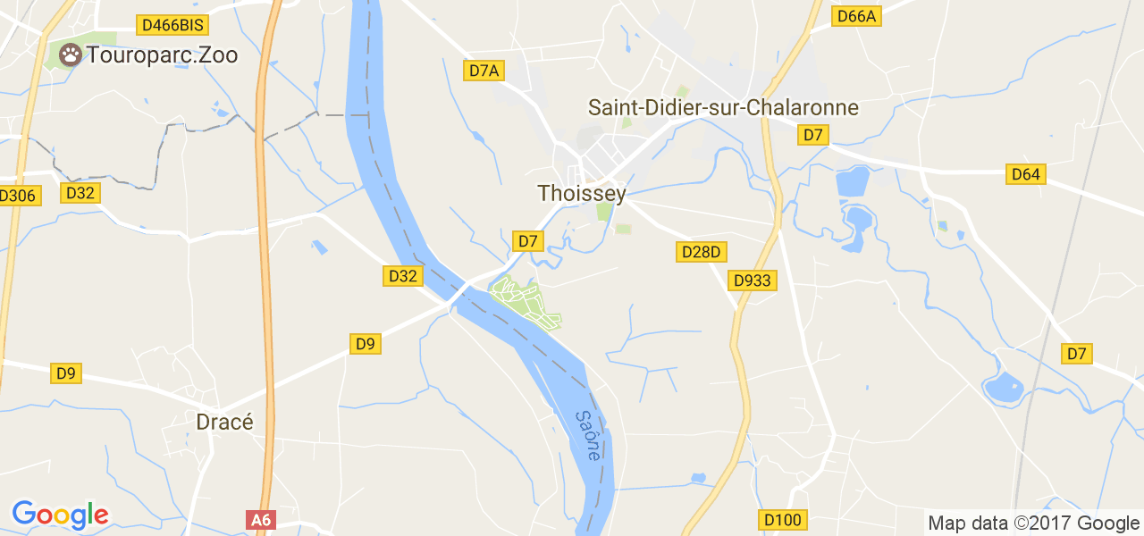 map de la ville de Thoissey