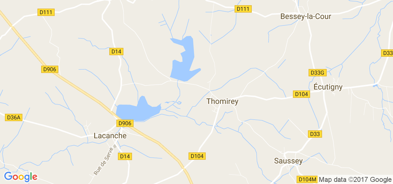 map de la ville de Thomirey