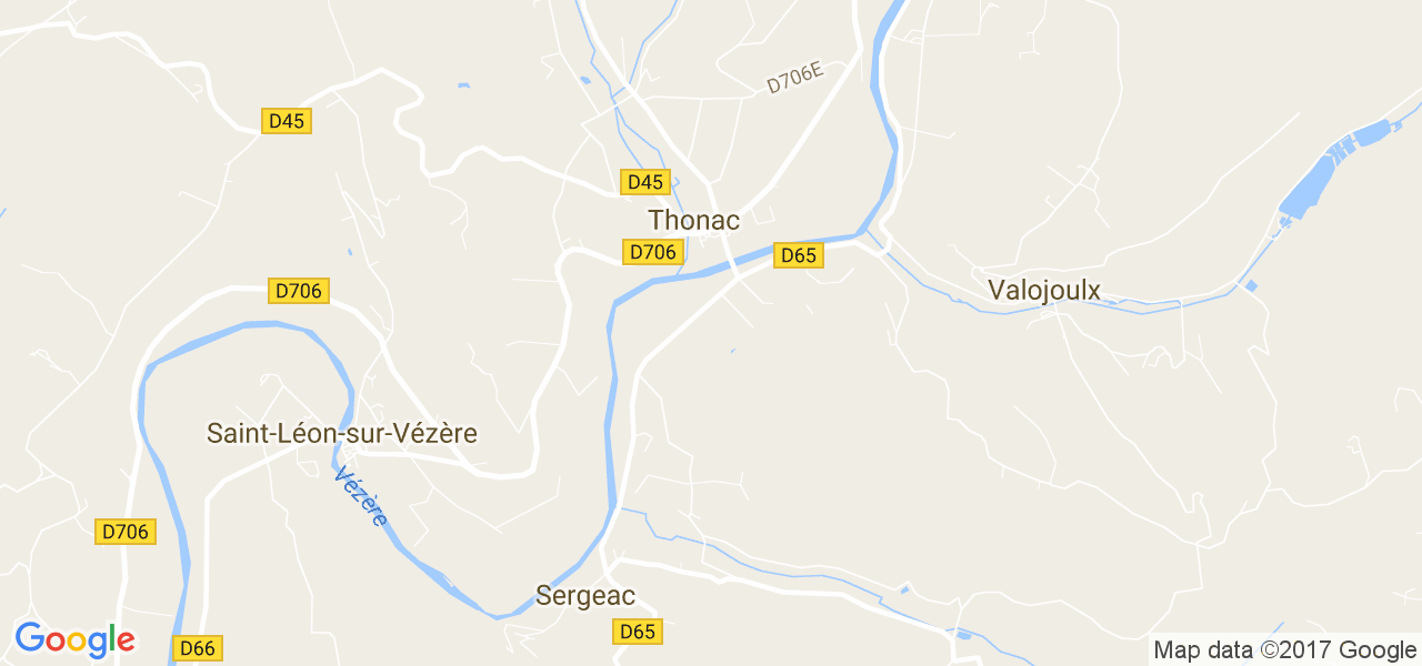 map de la ville de Thonac