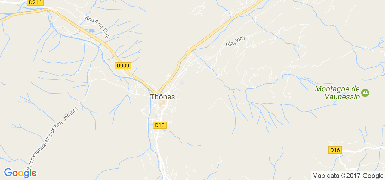 map de la ville de Thônes