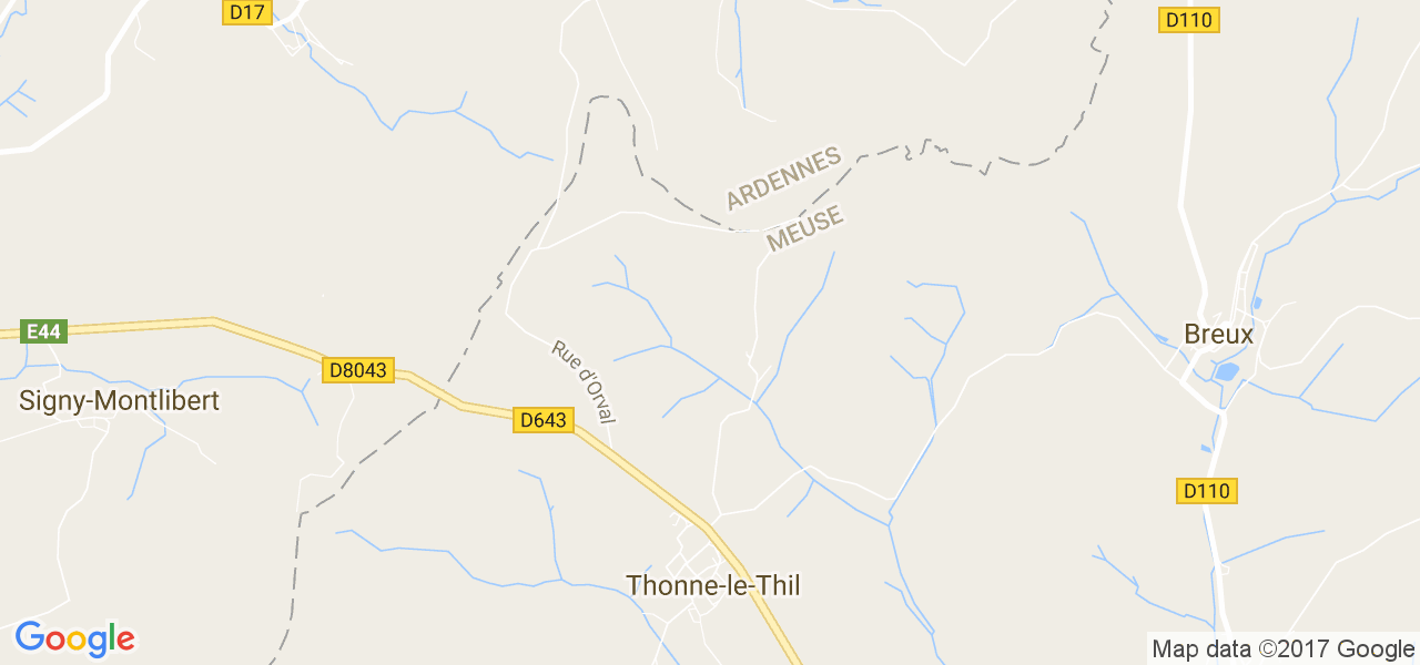 map de la ville de Thonne-le-Thil