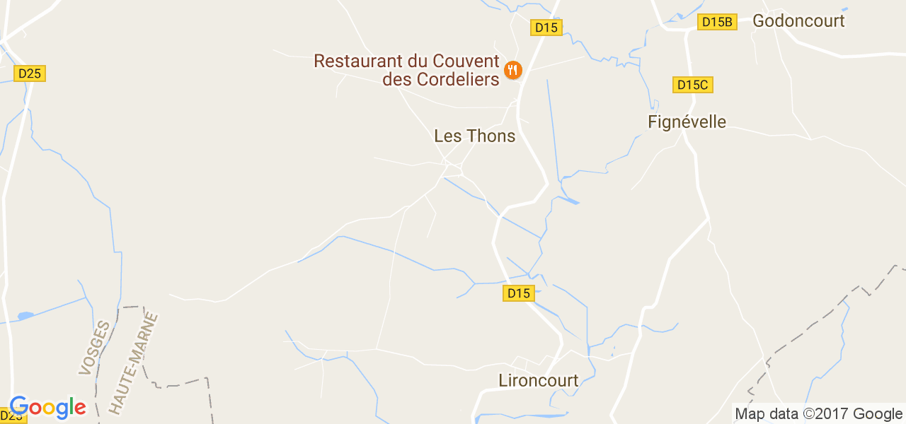 map de la ville de Thons