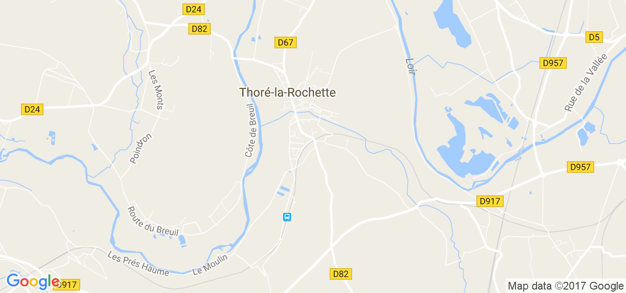 map de la ville de Thoré-la-Rochette