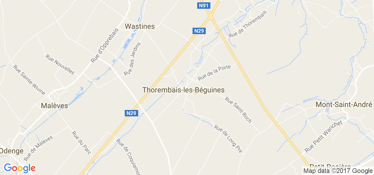 map de la ville de Thorembais-Les-Béguines
