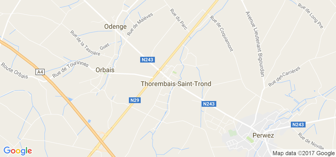 map de la ville de Thorembais-Saint-Trond