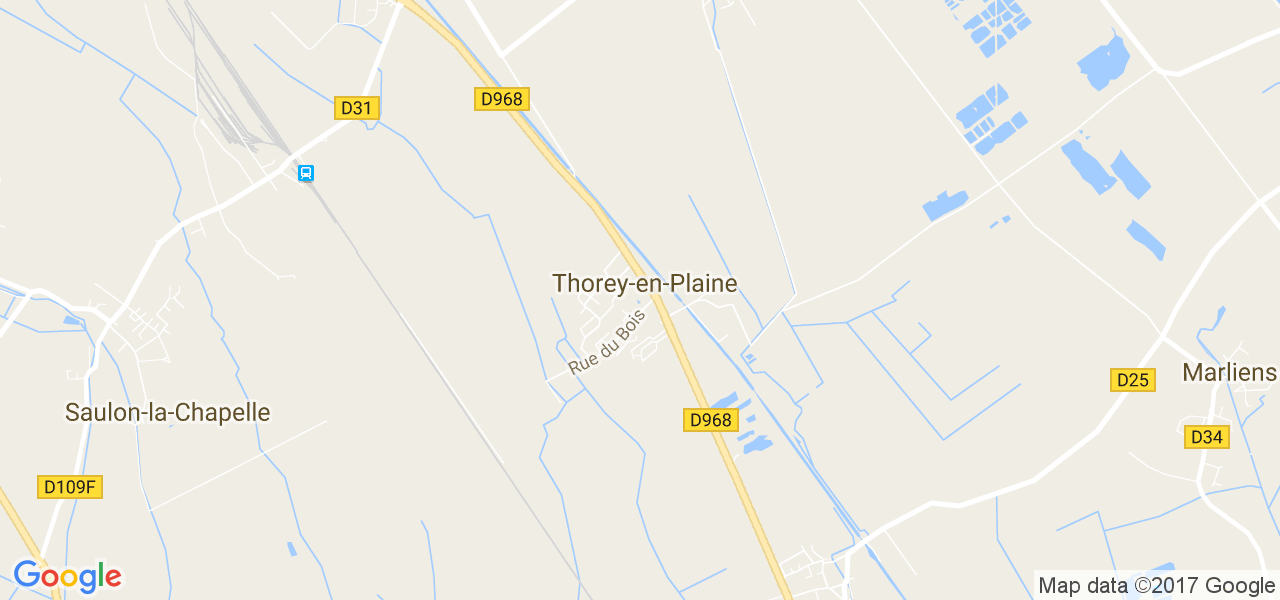 map de la ville de Thorey-en-Plaine