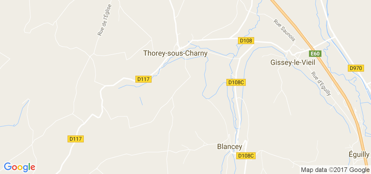 map de la ville de Thorey-sous-Charny