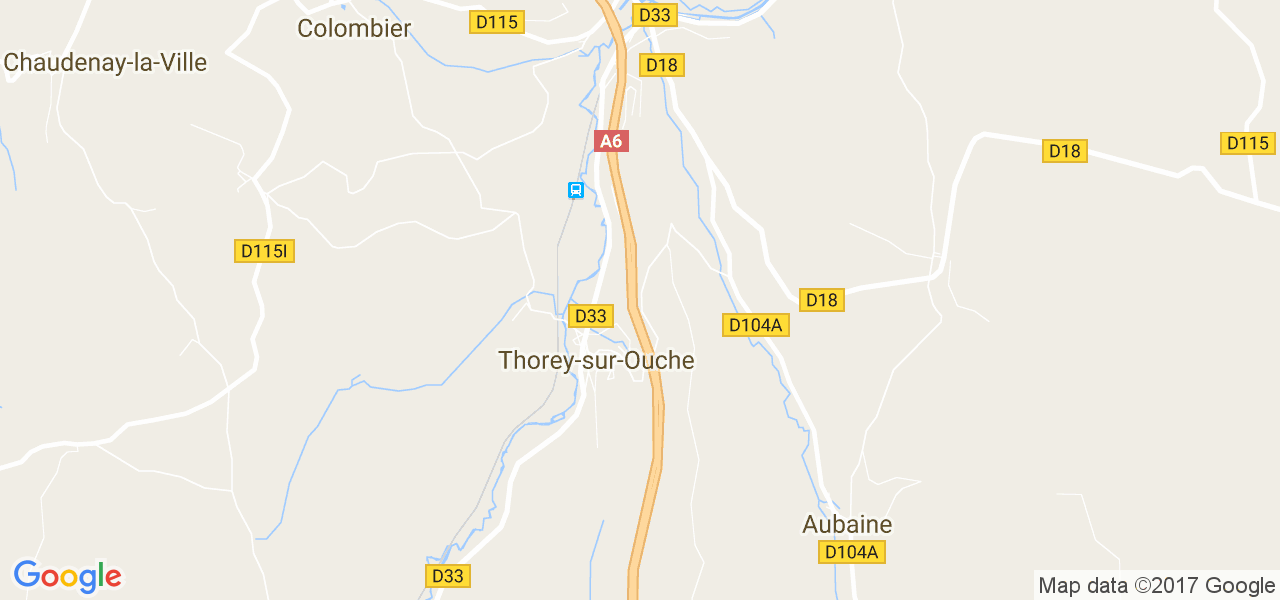 map de la ville de Thorey-sur-Ouche