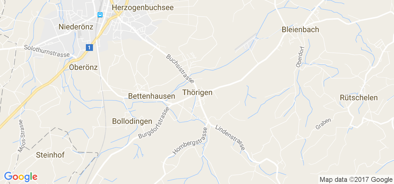 map de la ville de Thörigen