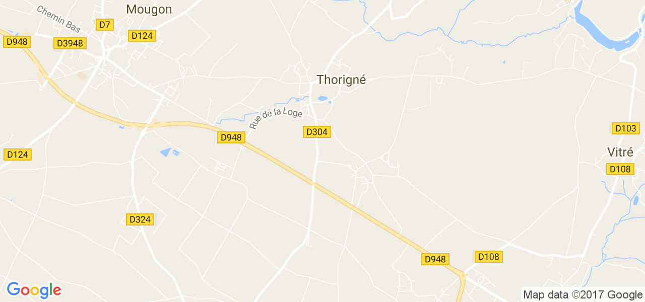 map de la ville de Thorigné