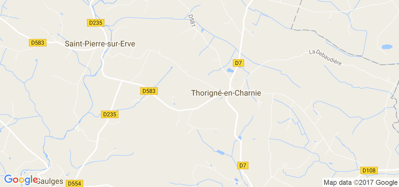 map de la ville de Thorigné-en-Charnie