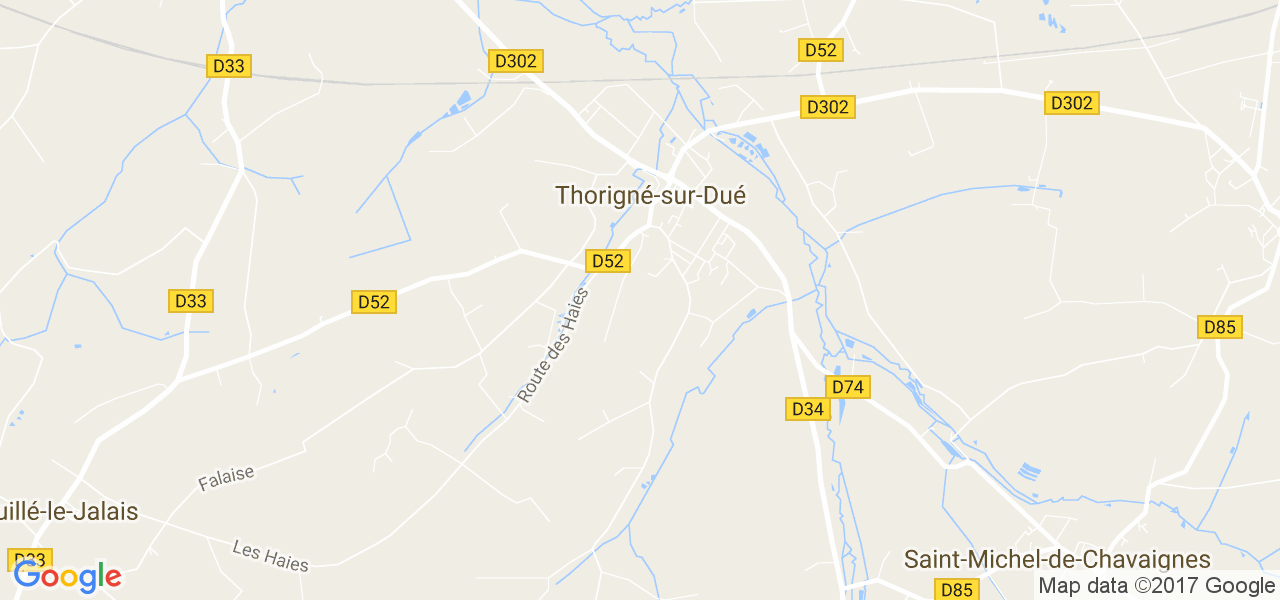 map de la ville de Thorigné-sur-Dué