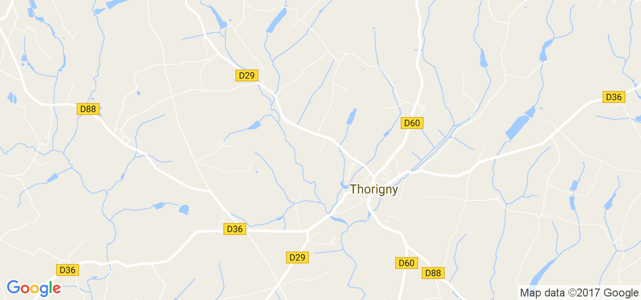 map de la ville de Thorigny