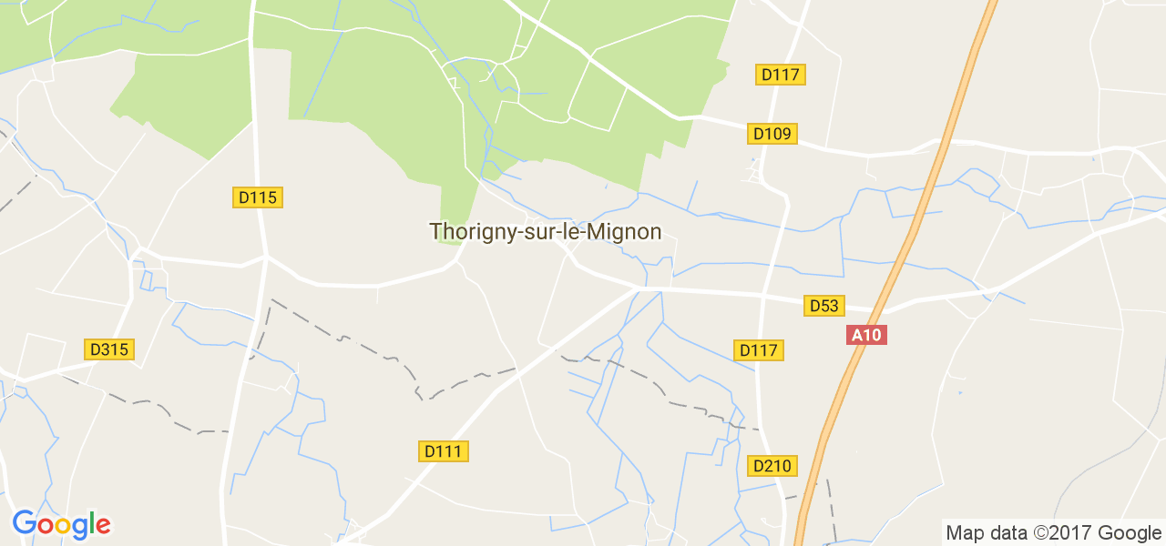 map de la ville de Thorigny-sur-le-Mignon