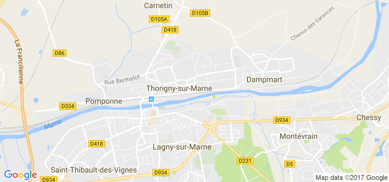 map de la ville de Thorigny-sur-Marne