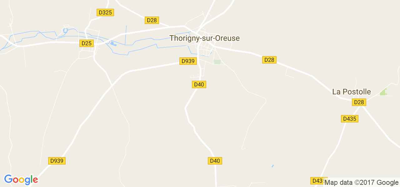 map de la ville de Thorigny-sur-Oreuse