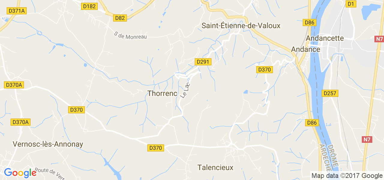 map de la ville de Thorrenc