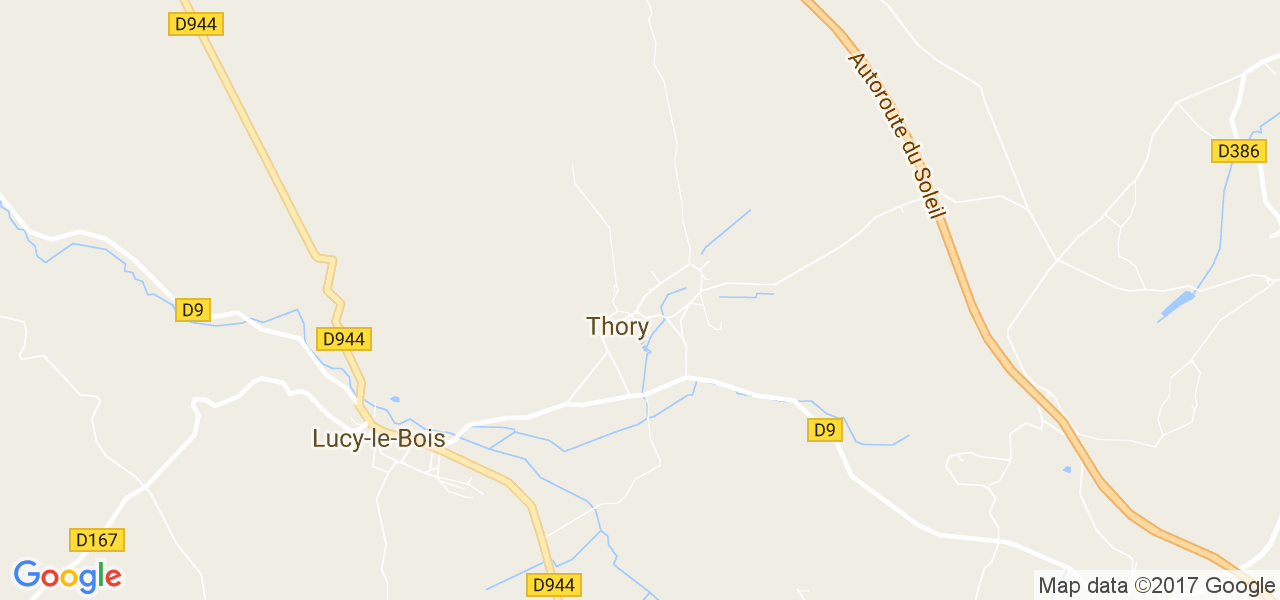 map de la ville de Thory