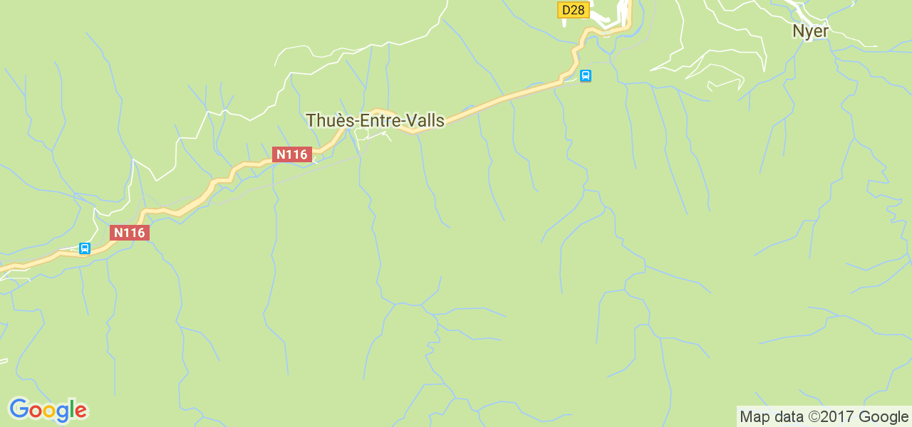 map de la ville de Thuès-Entre-Valls