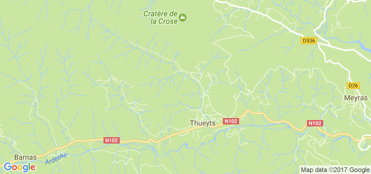 map de la ville de Thueyts