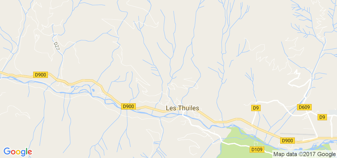 map de la ville de Thuiles