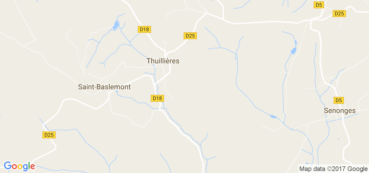map de la ville de Thuillières