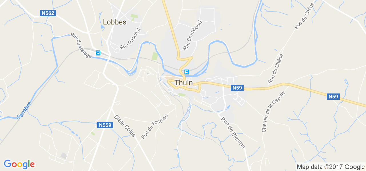 map de la ville de Thuin