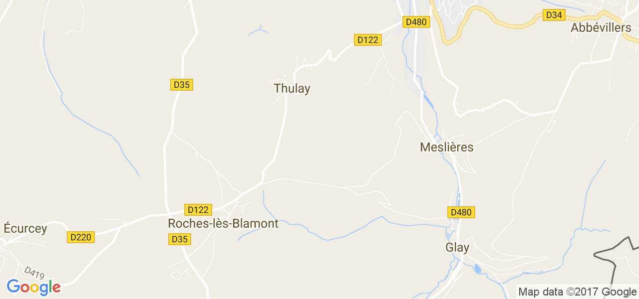 map de la ville de Thulay