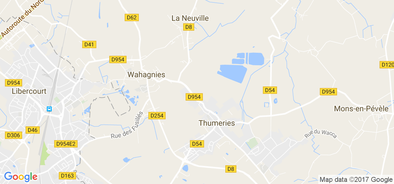 map de la ville de Thumeries