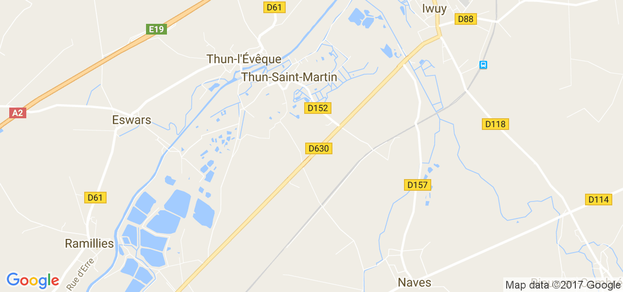 map de la ville de Thun-Saint-Martin