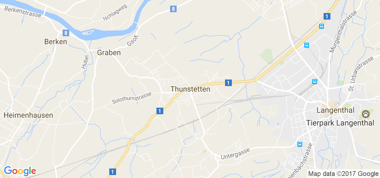 map de la ville de Thunstetten