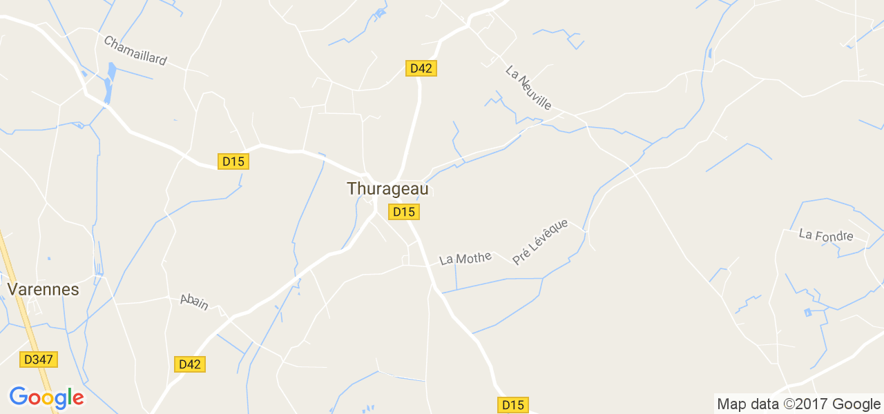 map de la ville de Thurageau