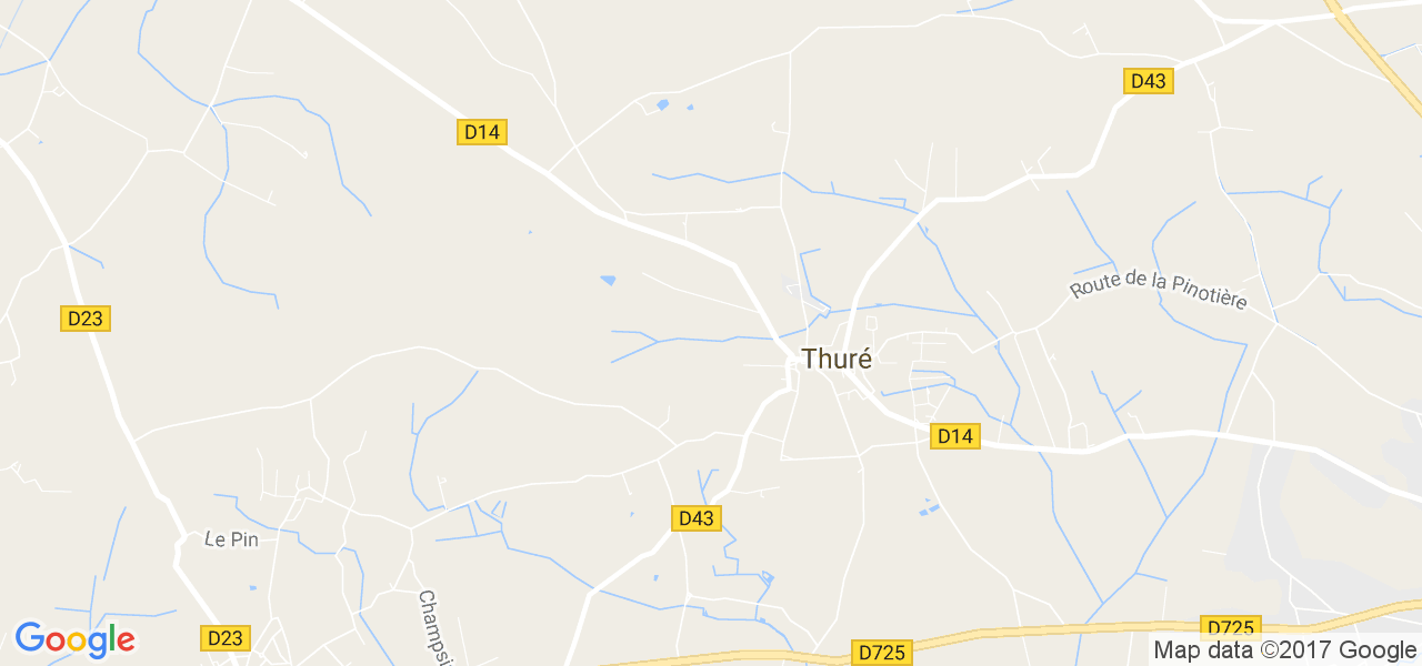 map de la ville de Thuré