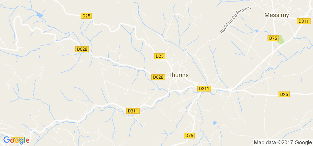 map de la ville de Thurins